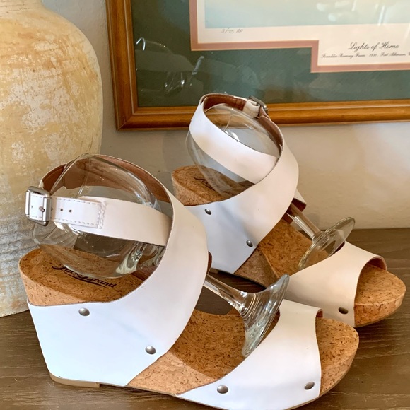 Lucky Brand NWOT white cork Wedges NWOT Moran Proseco Size 9 1/2 - Picture 10 of 10